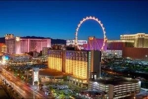 Las Vegas skyline and observation wheel