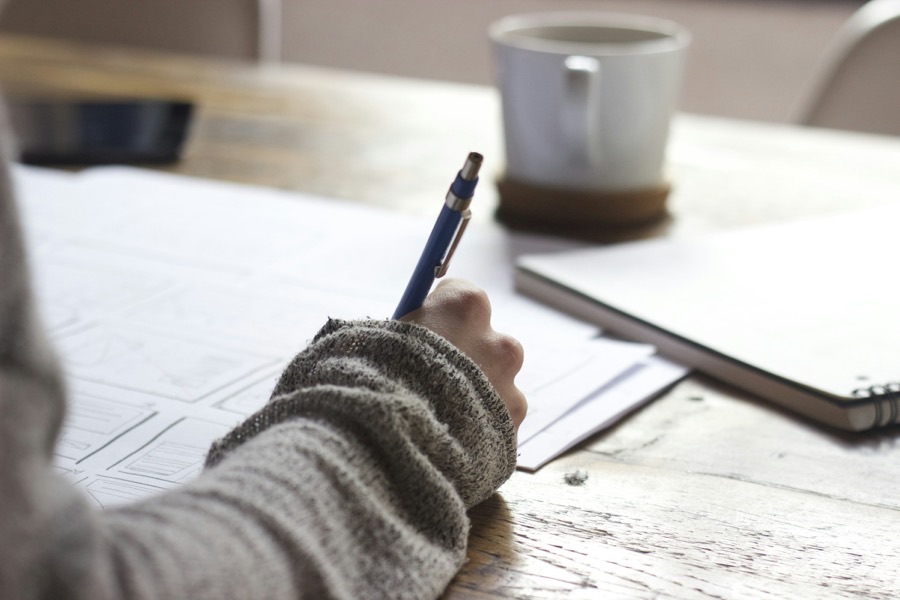 Professional learning online at a desk